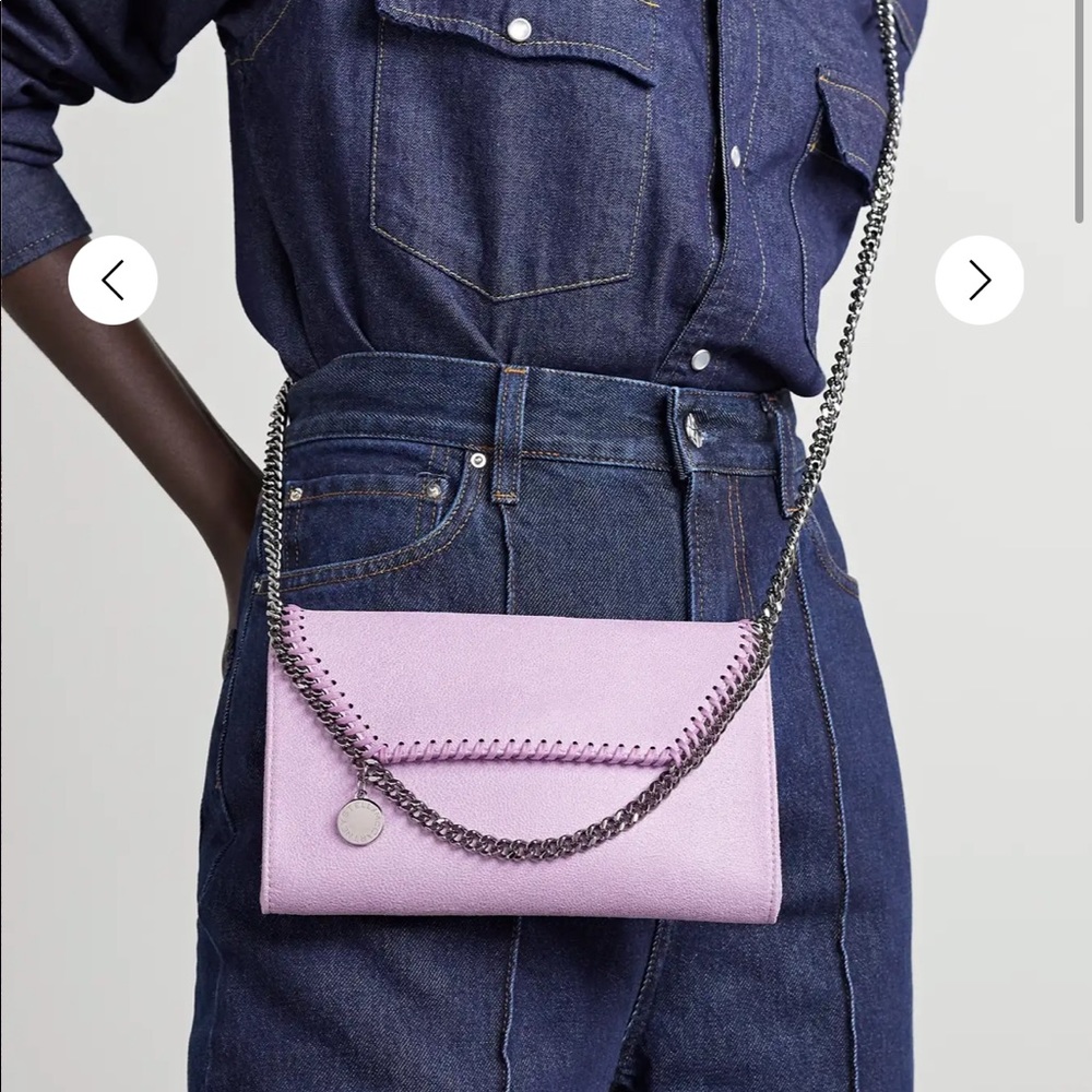 STELLA MCCARTNEY- Falabella mini vegetarian brushed-leather shoulder bag